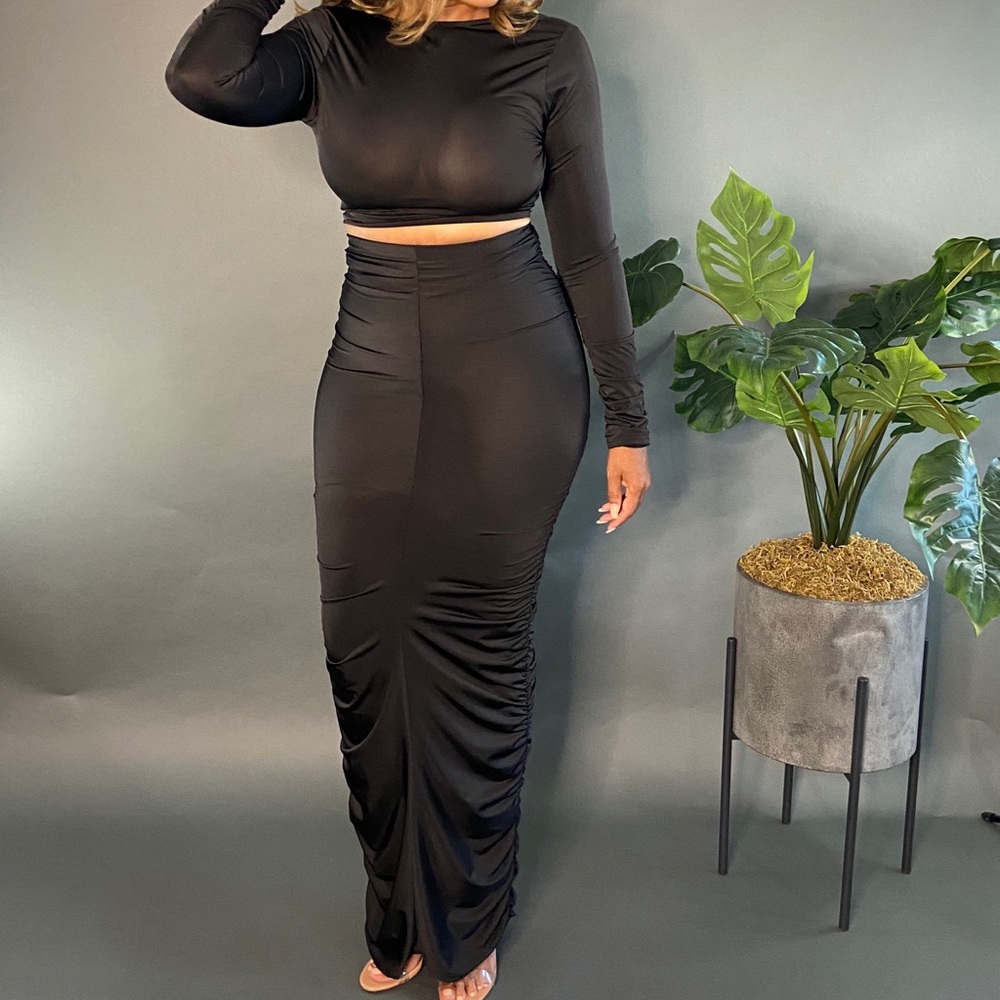 Ruched skirt set